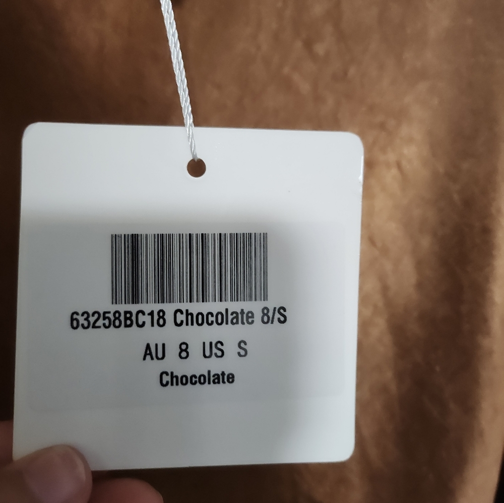 Selfie LeslieChamps Elysees Long Sleeve Open Back Mini Dress Chocolate Small - Picture 6 of 9